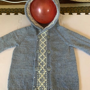 Baby Mosaic Cardigan: Baby Sweater Knitting Pattern, Hooded Sweater for Babies and Toddlers / Raglan / Unisex PDF Instant Digital Download image 7