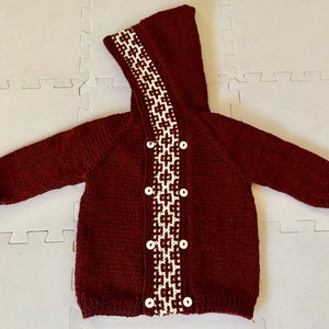 Baby Mosaic Cardigan: Baby Sweater Knitting Pattern, Hooded Sweater for Babies and Toddlers / Raglan / Unisex PDF Instant Digital Download image 6