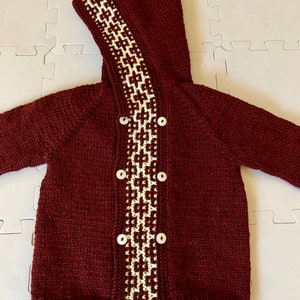 Baby Mosaic Cardigan: Baby Sweater Knitting Pattern, Hooded Sweater for Babies and Toddlers / Raglan / Unisex PDF Instant Digital Download image 10