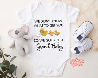 We Got You A Grand Baby Baby Bodysuit, Nan & Pop, Pregnancy Announcement, Baby Reveal, Baby Tee, Grandparents To Be, See You Soon