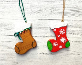 Christmas tree hangings, stocking, wooden, festive, decor, decorations, gifts for her, gifts for him, baubells, bells,