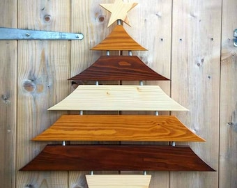 Handmade traditional christmas tree, wooden bespoke christmas tree, hanging ladder tree, handcrafted, hand painted, Xmas gift, festive gift