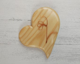 mothers day, heart, copper, snowdrop, gifts for her, handcrafted, asymmetrical, reclaimed wood, keepsake, unique, wedding, love, mum, flower