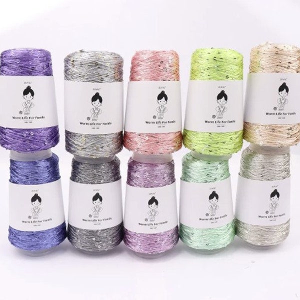 100 g/bobine de fil mercerisé Summer ice silk / Fil de paillettes / Fil à tricoter /