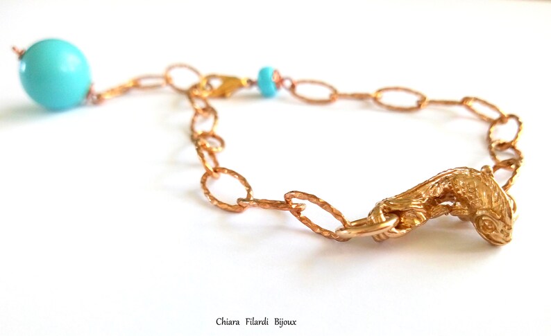 Bronze bracelet with turquoise