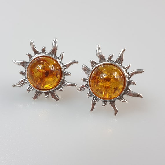 Green Amber Earrings amber Stud in Earrings Amber Post Amber