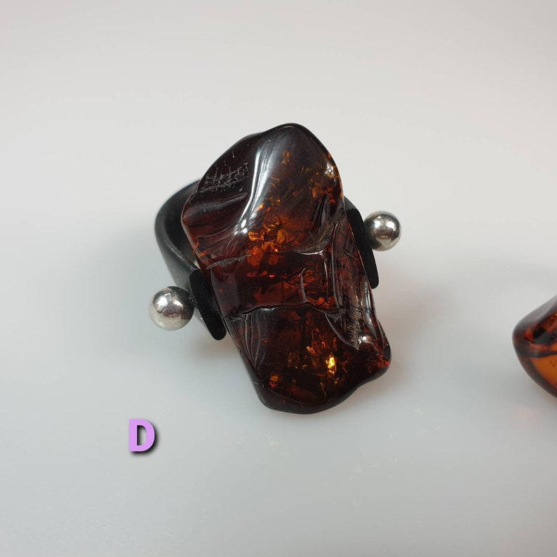 Ring. Amber Ring. Man's Ring.ruber Ring Black Amber - Etsy UK