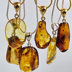 Amber Pendant with insect, Raw Baltic Amber Gemstone Amulet, Unisex Cabochon, Tiny Small Amber Pendant inclusion romantic gift