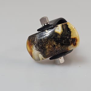 Ring. Amber ring. Man&#39;s ring.Ruber ring, black amber Handemade ring. Adjustable ring. Baltic Amber. Unisex ring. Ring for man Bernstein Ring