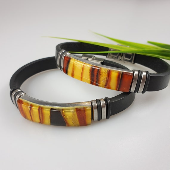 Buy wholesale Genuine Baltic Amber Elastic Bracelet for Men - MB002