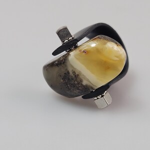 Ring. Amber ring. Man's ring. Ruber ring, amber Handemade ring. Adjustable ring. Baltic Amber. Unisex ring. Ring for man Bernstein Ring