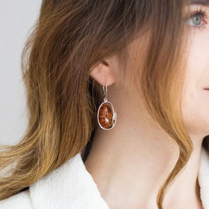 Large Amber earrings, big silver earrings, Baltic amber jewellery set, Sterling silver 925. silber ohrringe, bernstein ohrring, massive huge