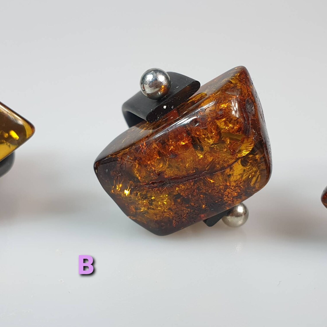 Ring. Amber Ring. Man's Ring.ruber Ring Black Amber - Etsy UK