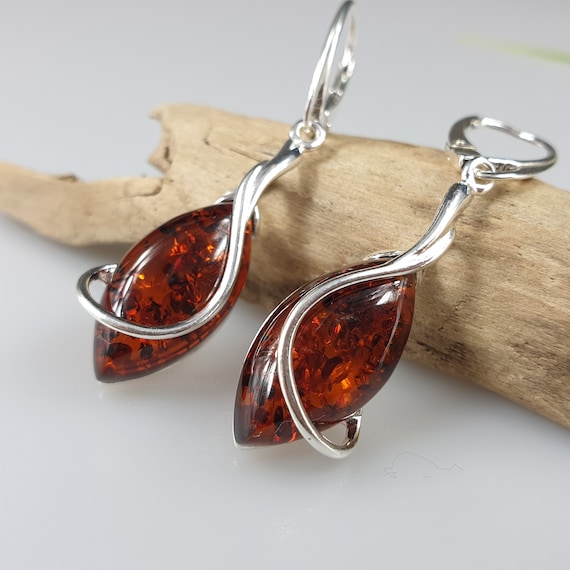 Amber earrings. Sterling silver earrings 925. Gemstone earrings. Amber silver set. Pendant and earrings set. Elegant minimalistic Earring