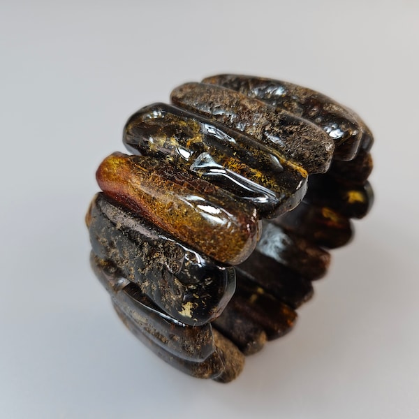 Massive Amber bracelet. Raw Natural Baltic Amber. Handmade bracelet. Amber jewellery. Massive large big bracelet Handcrafted extravagant