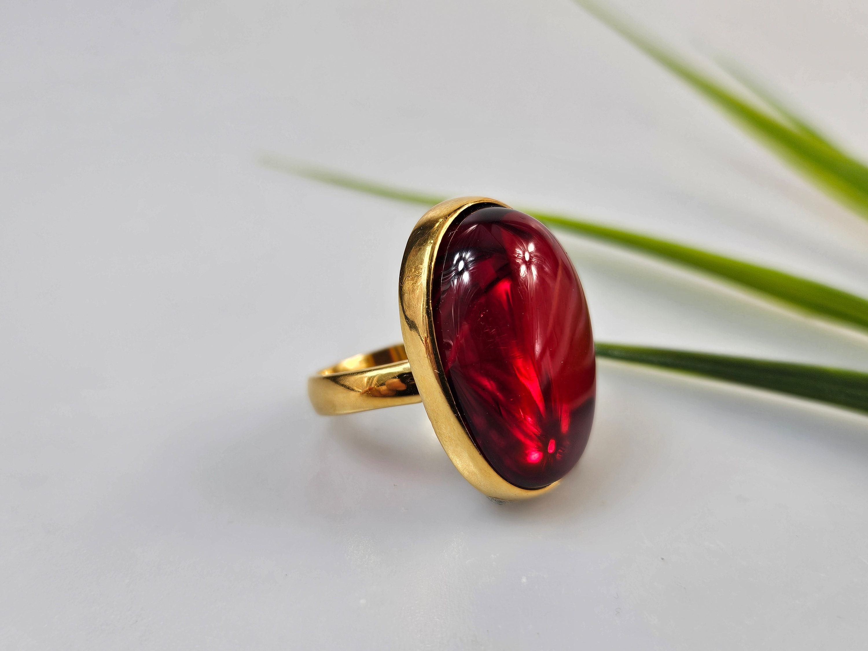 Red Amber Ring Ruby Red Baltic Amber Adjustable Ring Resizeable Statment Ring Gold Jewelry Gift for Her Christmas Gift Idea Unisex Etsy