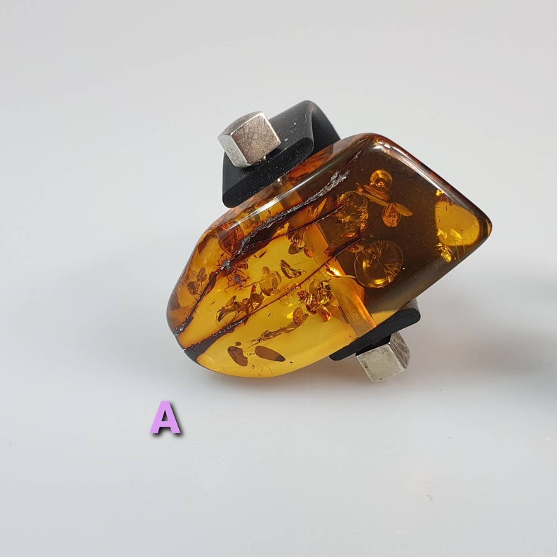 Ring. Amber Ring. Man's Ring.ruber Ring Black Amber - Etsy UK