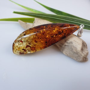 2 colors Gemstone jewelry.  Baltic Amber Pendant. Amber Cabochon. Big Amber Pendant. Raw Amber Pendant Rot Bernstein Anhanger. Raw red Amber