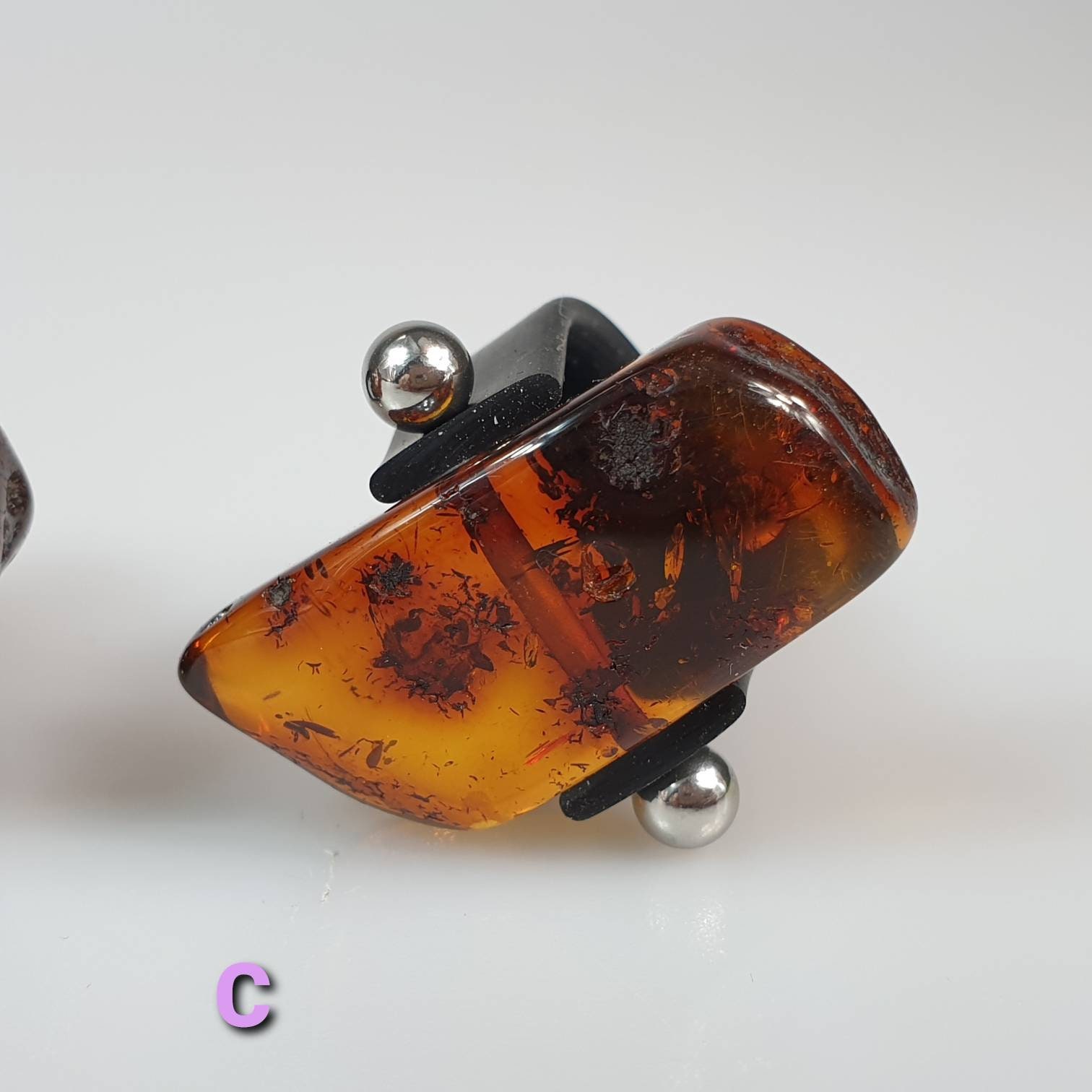 Ring. Amber Ring. Man's Ring.ruber Ring Black Amber - Etsy UK