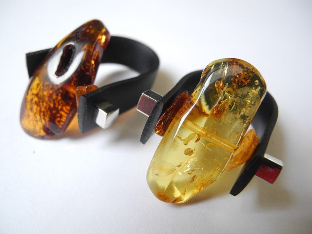 Ring. Amber Ring. Man's Ring.ruber Ring, Black Amber Handemade Ring ...