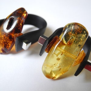 Ring. Amber ring. Man&#39;s ring.Ruber ring, black amber Handemade ring. Adjustable ring. Baltic Amber. Unisex ring. Ring for man Bernstein Ring