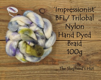 BFL /Trilobal Nylon hand dyed braid 'Impressionist' 100 g