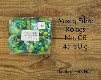 Mixed Fibre Rolags No. 08  for spinning and fibre craft.
