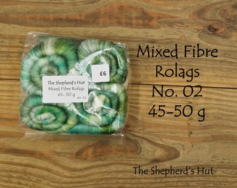 Mixed Fibre Rolags No. 02.  for spinning and fibre craft.