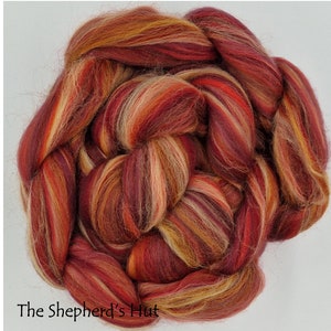 Merino Blended Top 'Field Maple' 100 g braid for spinning and felting.