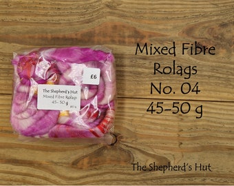 Mixed Fibre Rolags No. 04.  for spinning and fibre craft.