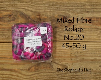 Mixed Fibre Rolags No. 20  for spinning and fibre craft.