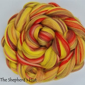 HOUSE COLOURS &#39;Lion&#39;  Merino Blended Top 100 g braid for spinning and felting.