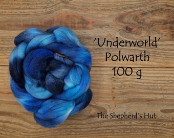 Polwarth hand dyed braid 'Underworld' 100 g  3.5 oz