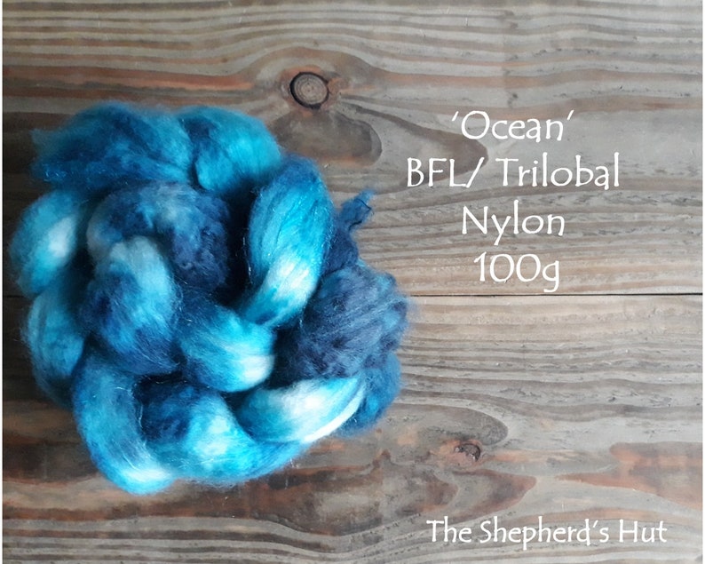 BFL Trilobal Nylon hand dyed #39;Ocean#39; security 100 braid g In a popularity