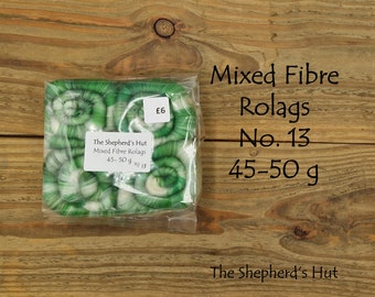 Mixed Fibre Rolags No. 13  for spinning and fibre craft.