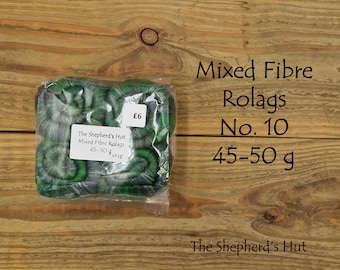 Mixed Fibre Rolags No. 10  for spinning and fibre craft.