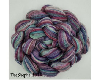 Merino Stellina Blended Top 'Mermaid' 100 g braid for spinning and felting.