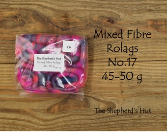 Mixed Fibre Rolags No. 17  for spinning and fibre craft.