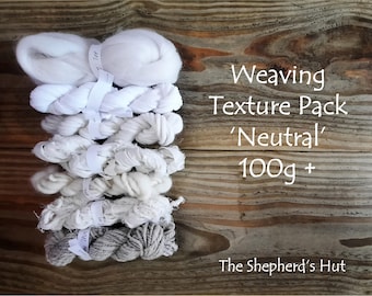 Weaving Texture Pack. 'Neutral'.Various Yarns. 100g +