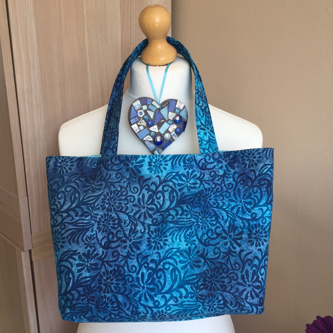 Batik Tote Bag / Cotton Tote / Gift Tote / Summer Tote / Etsy