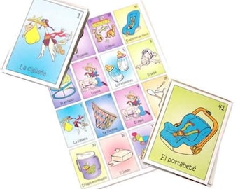 Loteria Baby Shower Mexican Loteria La Loteria Mexican Bingo Cards Game Boards and Deck Ready to Play (8 or 18 or 28 boards)