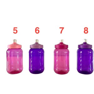 Set of Reusable Plastic Water Cups Push Cap 16 Ozs. Sport Bottle ...