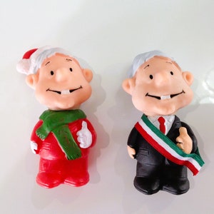 AMLO Christmas Tree Ornament Decoration Andres Manuel Lopez Obrador Mexican President 3.5&quot; tall Santa Claus President Christmas Ornament
