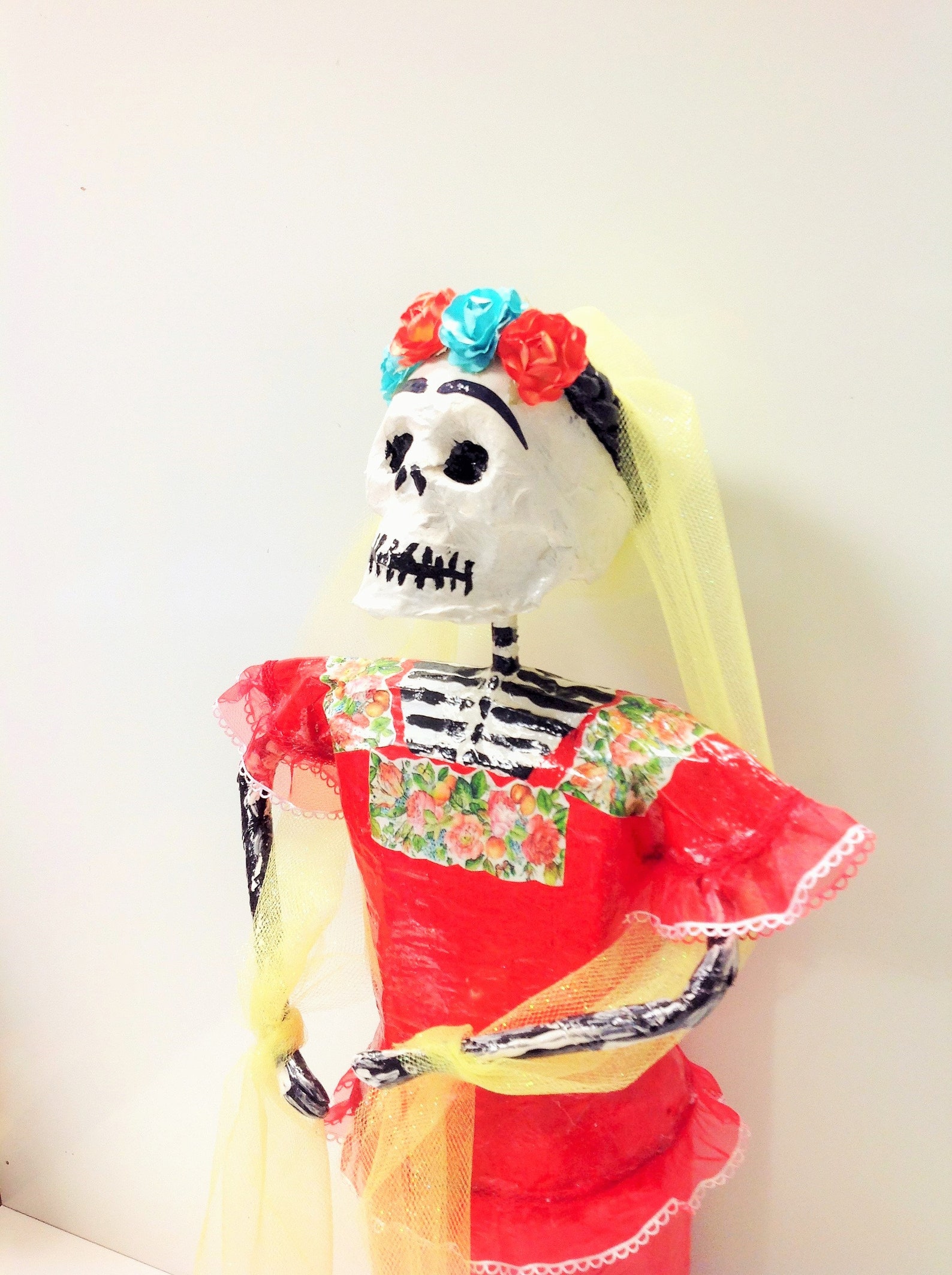 Large La Catrina Papier Mache Figure 24 Dia De Los Etsy