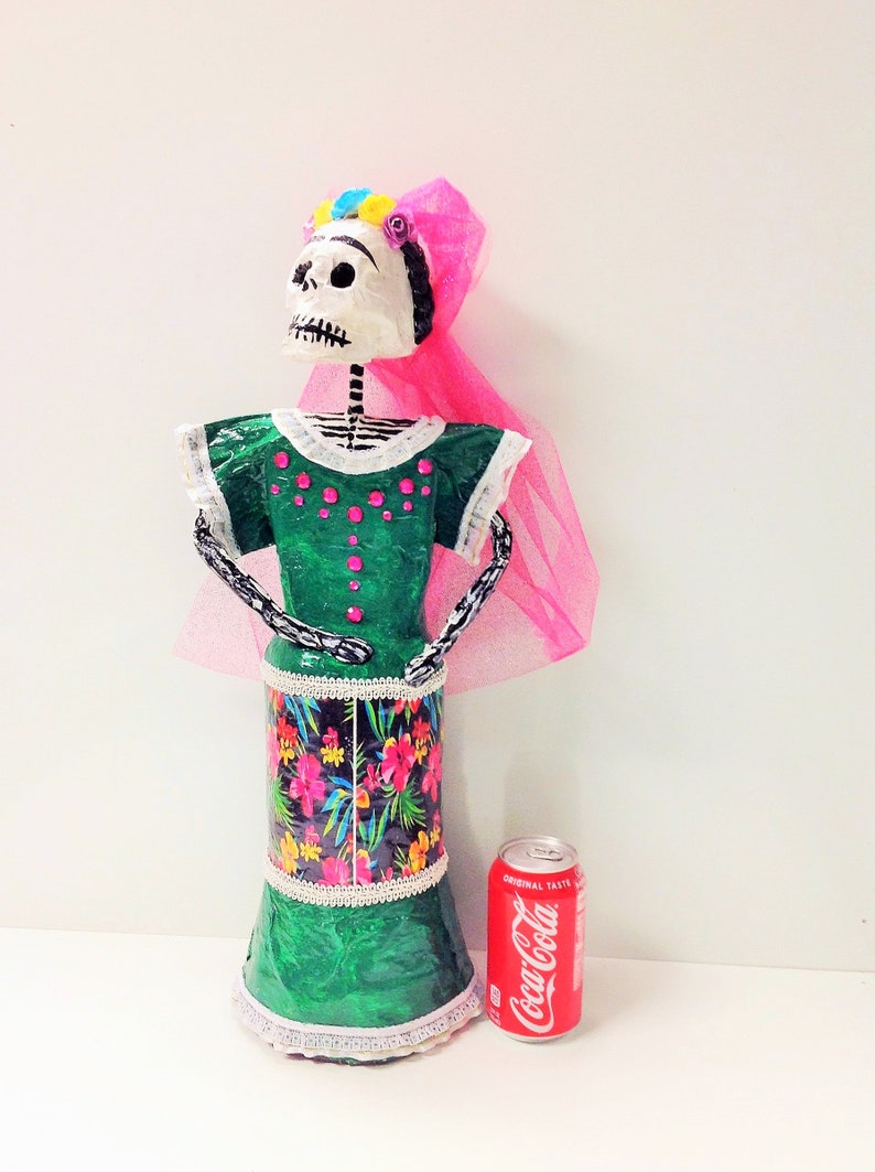 Large La Catrina Papier Mache Figure 24 Dia De Los Etsy