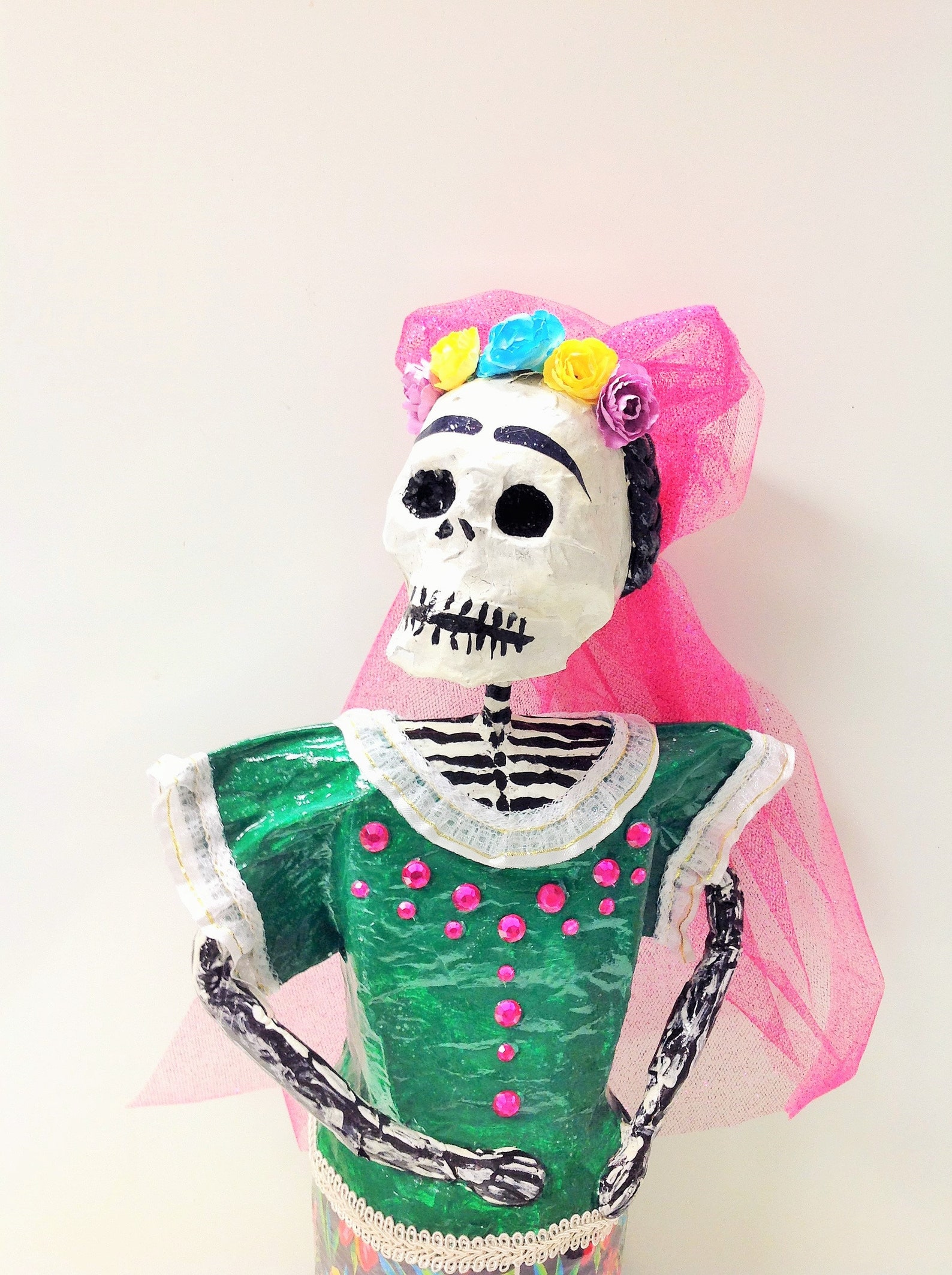 Large La Catrina Papier Mache Figure 24 Dia De Los Etsy