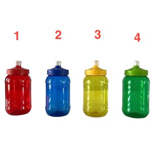 Set of Reusable Plastic Water Cups Push Cap 16 Ozs. Sport Bottle ...