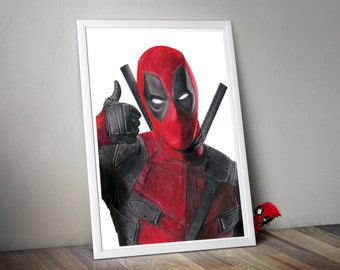 Deadpool Drawing | A3 Giclée Art Print | Wall Art | Marvel Poster