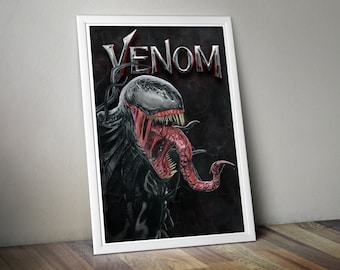 Venom Drawing | A3 Giclée Art Print | Wall Art | Marvel Poster | Marv