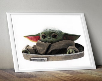 Baby Yoda/Grogu Artwork - A3 Fine Art Print